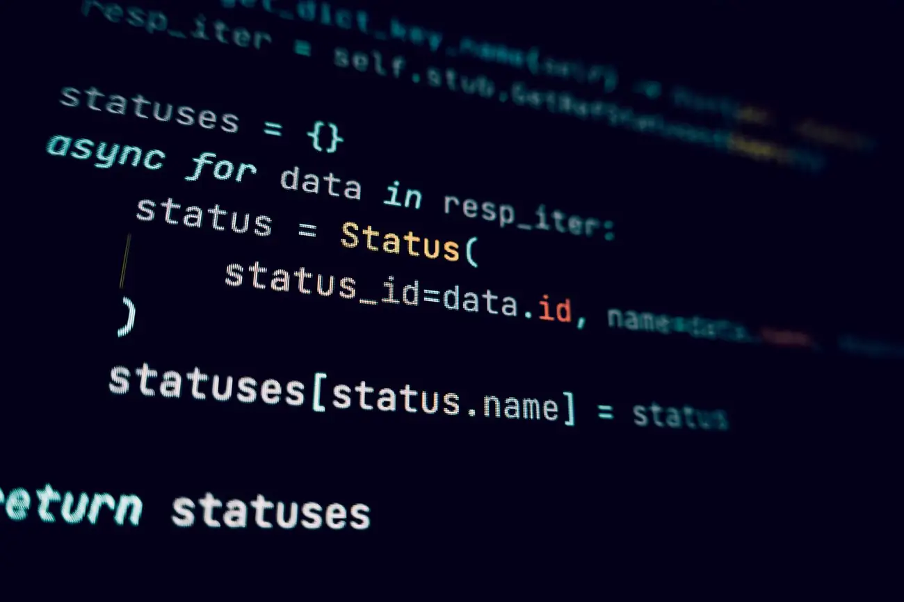 Code on a dark laptop screen