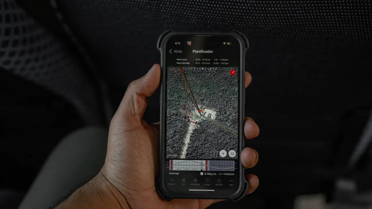 Navigation map on a phone in a car mount